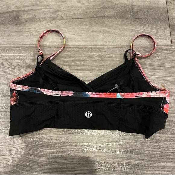 Lululemon Athletica Secret Garden Floral Print Bra With Spaghetti Straps Size 6 - Picture 5 of 8